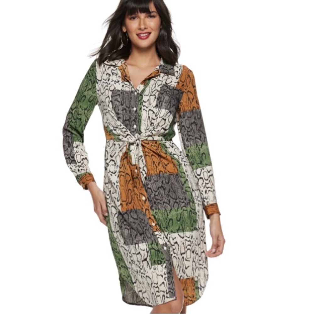 NEW Nine West Snakeskin Print Dress Size XS